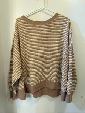AE - Cozy Waffle-Knit Crewneck Sweater
